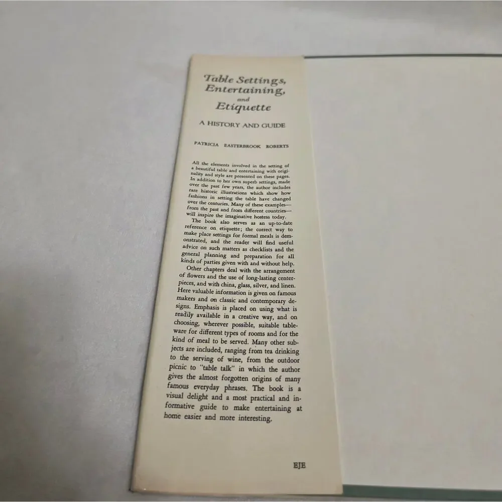 Vintage Table Settings Entertaining Etiquette Patricia Easterbrook Roberts 1967
